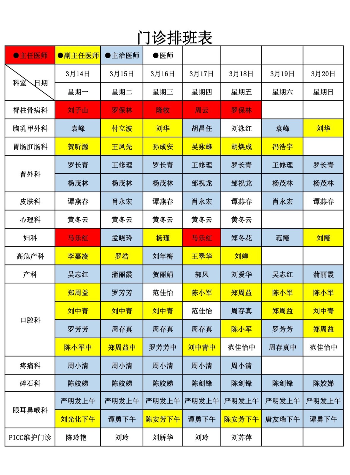 2022排班图片